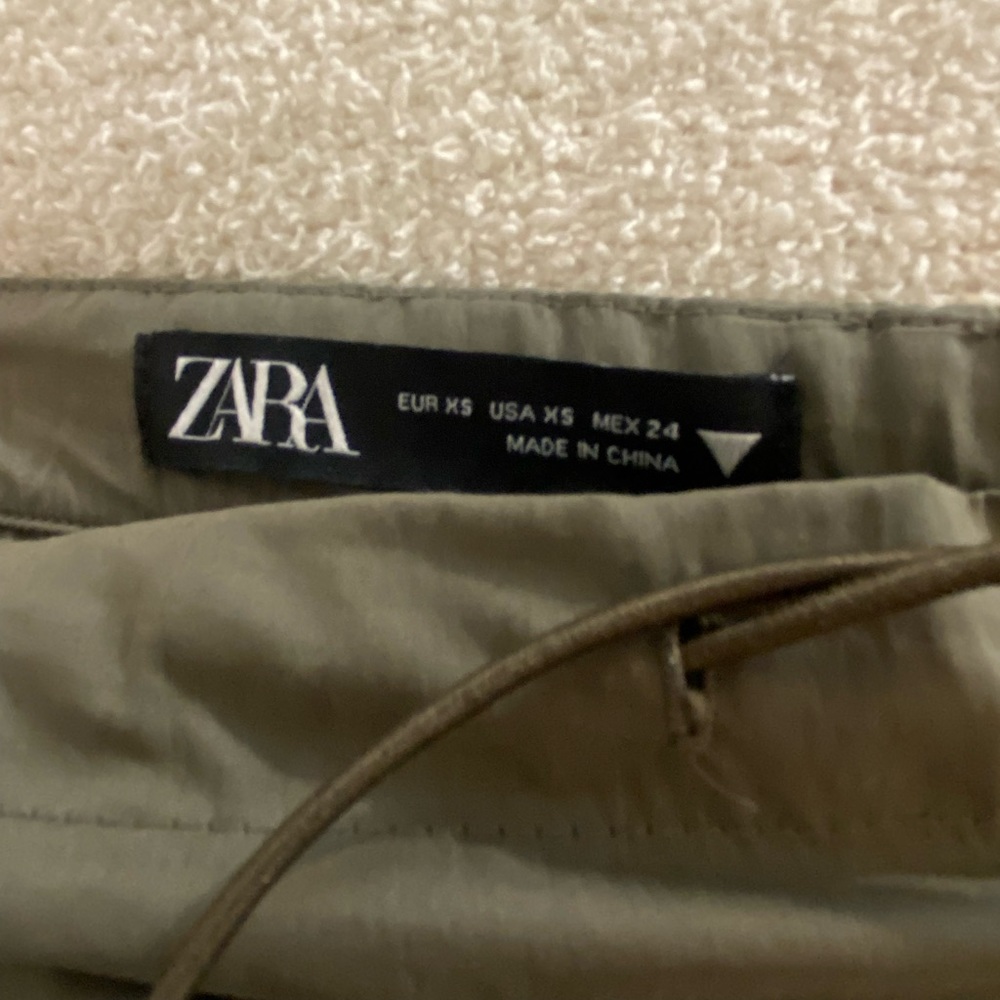 Zara Olive Green Wide Leg Pants - Picture 3 of 4